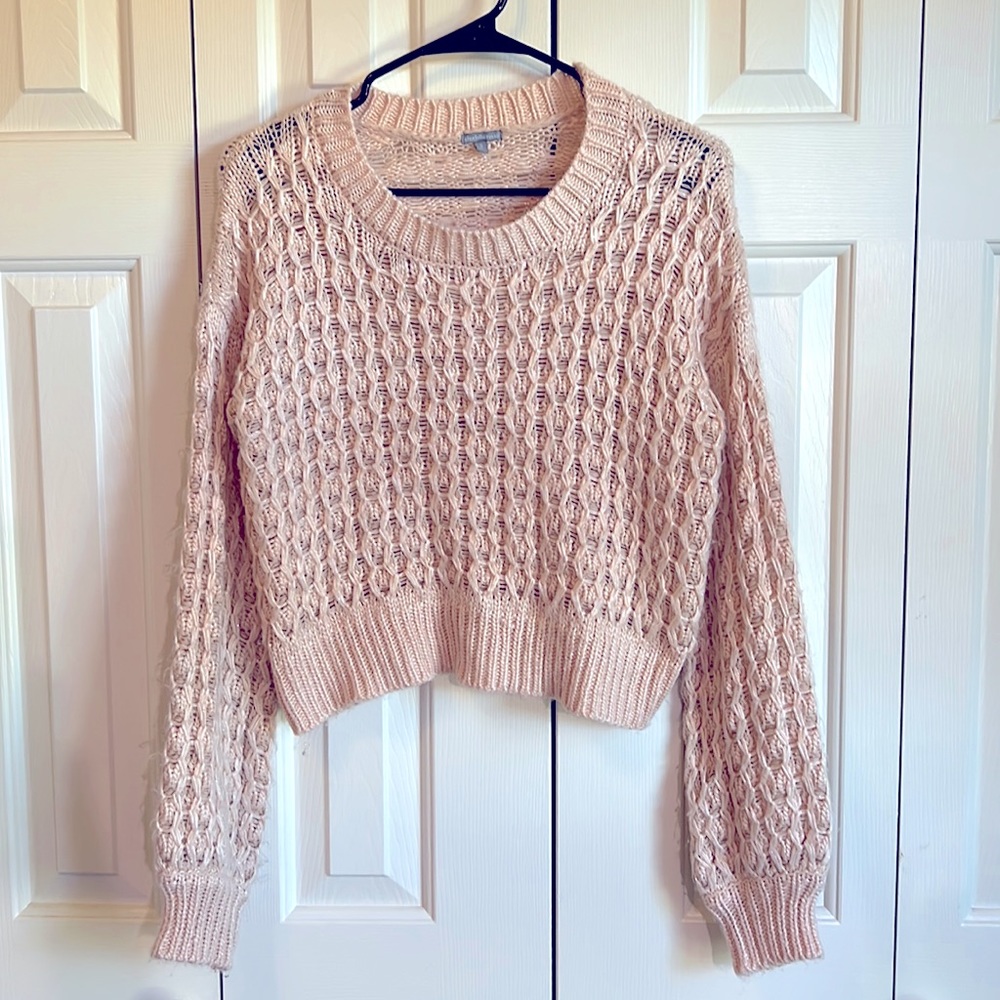 Charlotte Russe blush cropped sweater